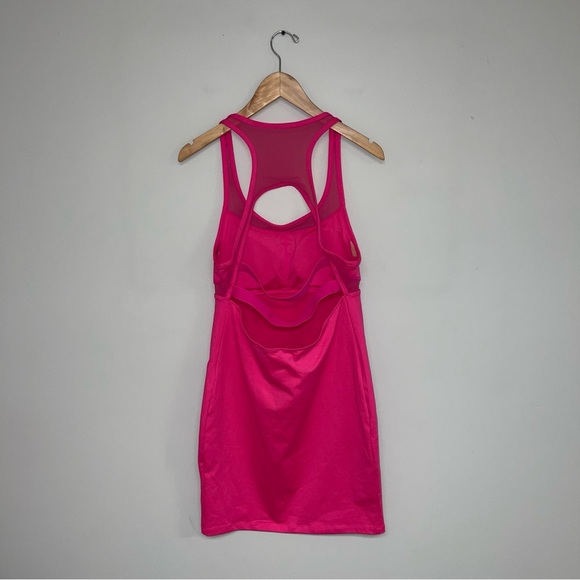 Fabletics Mini Dress Women's Size Large Magenta Pink Stretch Built-in Bra Tropez - Picture 6 of 11